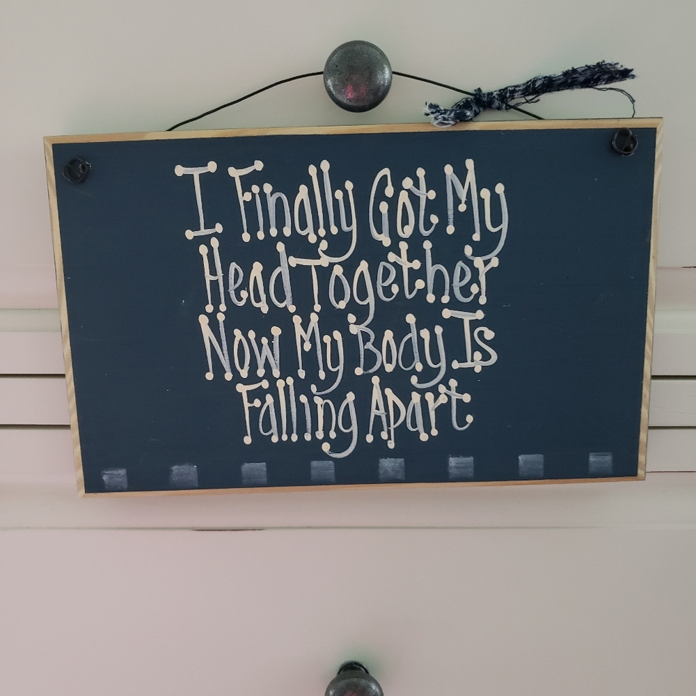Cute Blue & White Rustic Country Sign